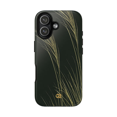 Green Tough Phone Case for iPhone - Midnight Gilded Grass