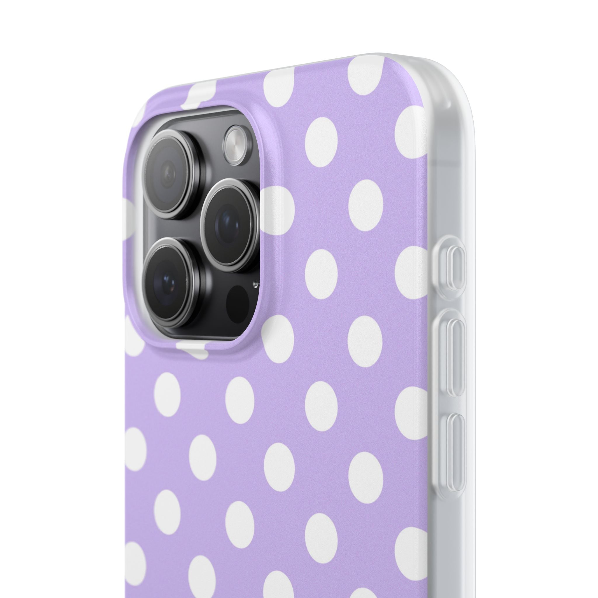 Lavender Polka Grid · Soft Phone Case for iPhone