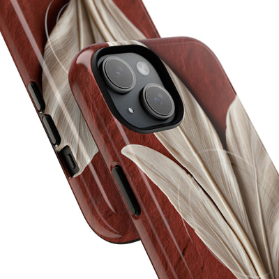 Carved Ivory Plume · Tough 2.0 Magnetic Phone Case for iPhone · Red