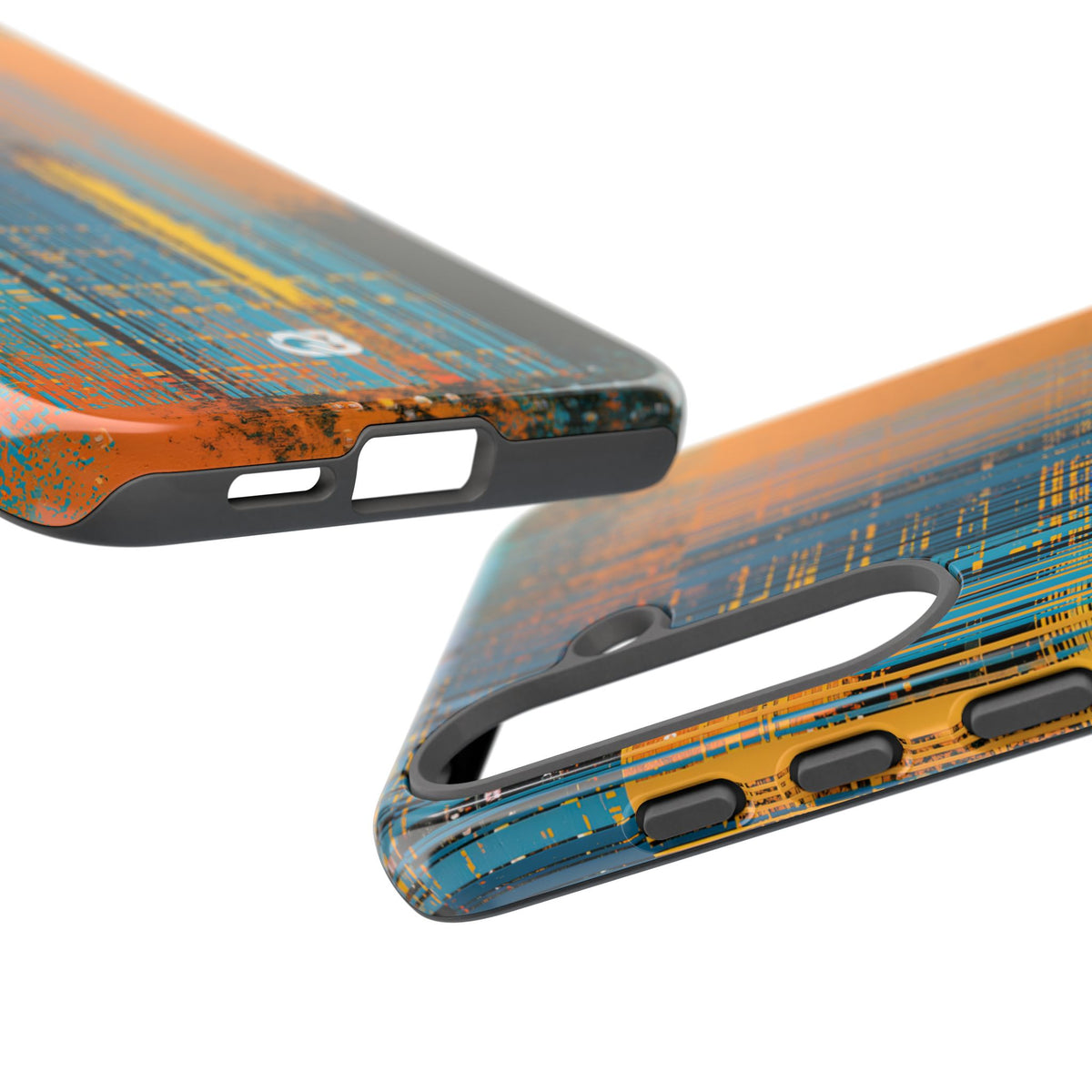 Cyber Glitch Stream · Tough Phone Case for Samsung · Teal