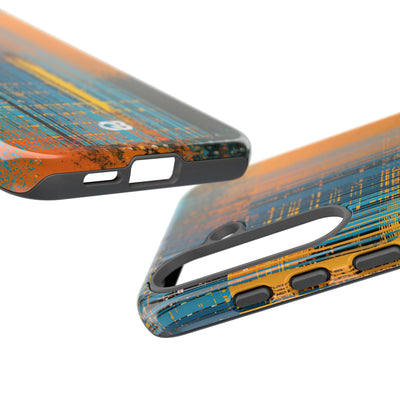 Cyber Glitch Stream · Tough Phone Case for Samsung · Teal