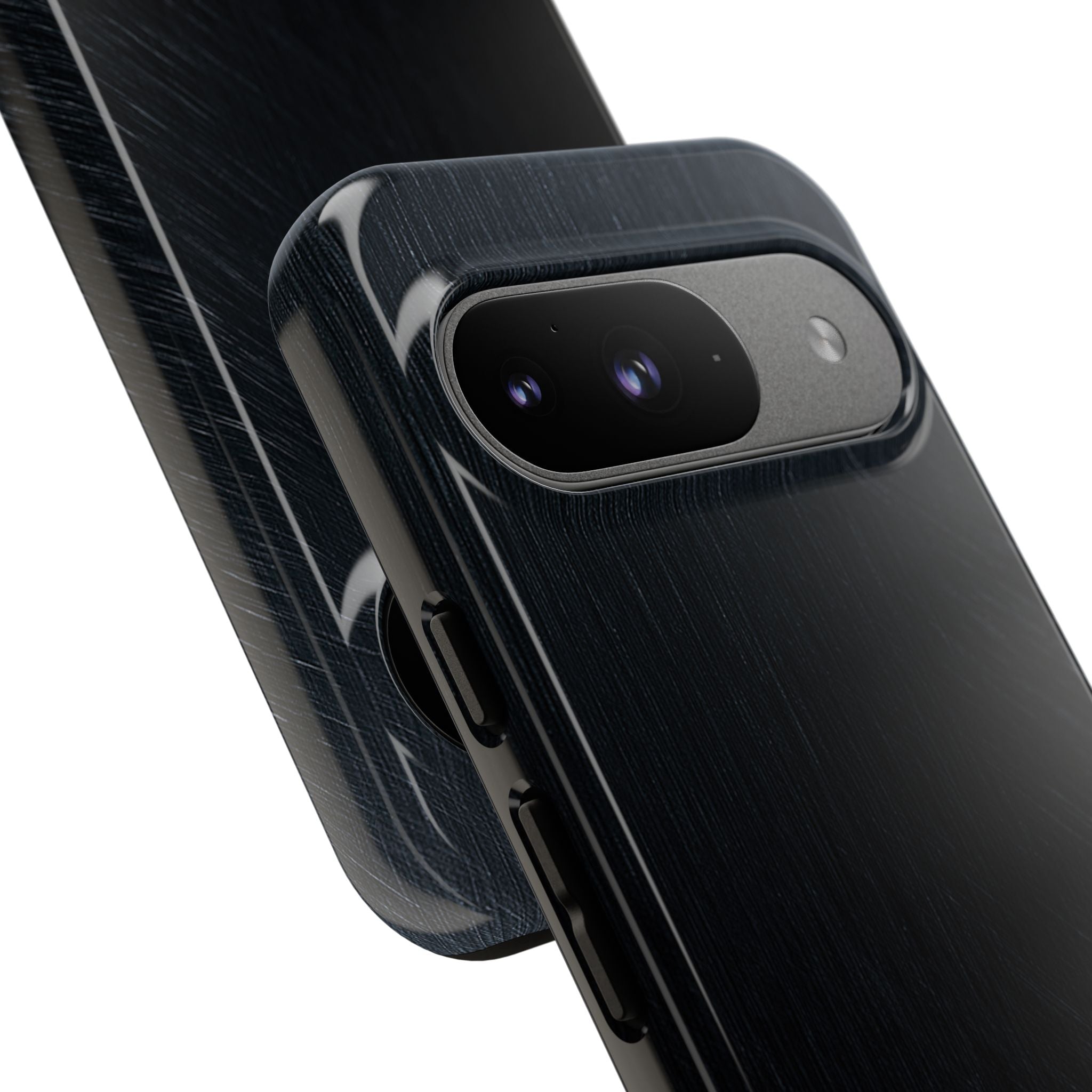 Black Tough Phone Case for Google Pixel - Midnight Brushed Grain