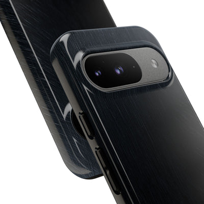 Black Tough Phone Case for Google Pixel - Midnight Brushed Grain