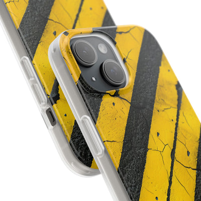 Cracked Hazard Stripes · Soft Phone Case for iPhone