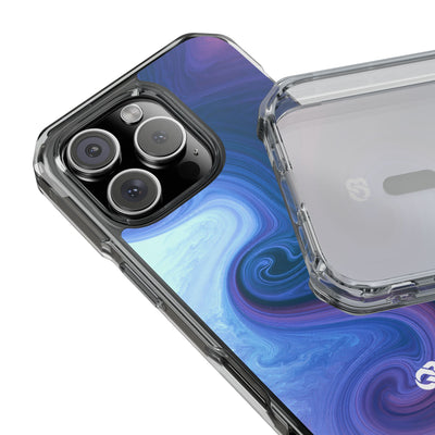 Azure Fluid Swirl · Clear Impact Magnetic Phone Case for iPhone · Blue