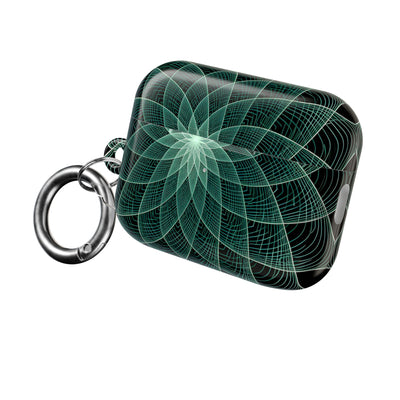 Verdant Harmonic Bloom · Hard Case for AirPods & AirPods Pro · Black