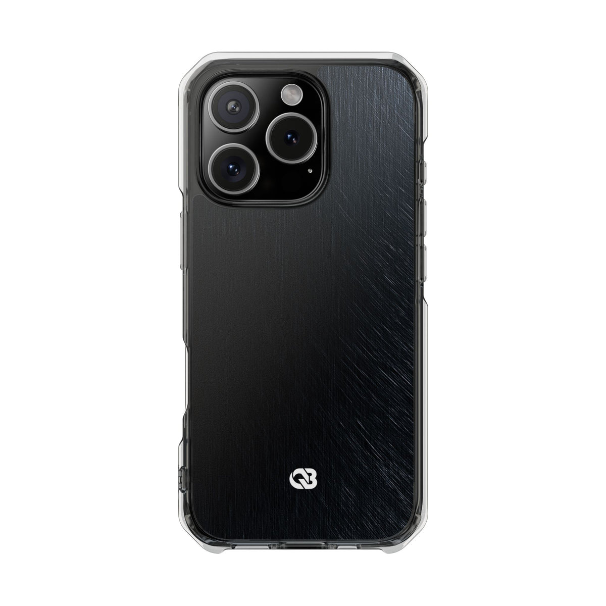 Brushed Obsidian Steel · Clear Impact Magnetic Phone Case for iPhone ·  Black