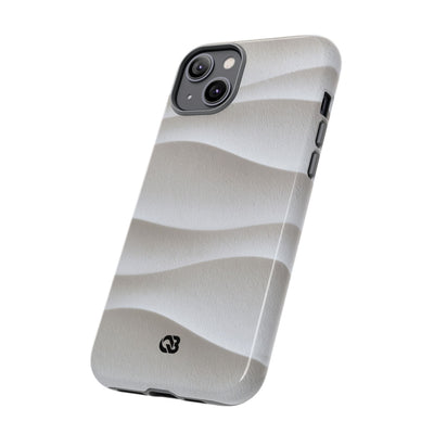White Tough Phone Case for iPhone - Arctic Flow Ridges