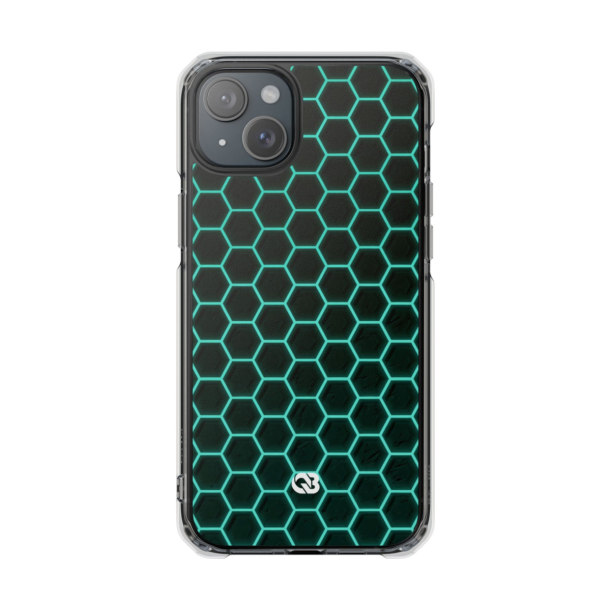 Neon Hex Spectrum · Clear Impact Magnetic Phone Case for iPhone · Teal