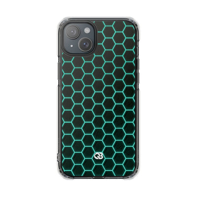 Neon Hex Spectrum · Clear Impact Magnetic Phone Case for iPhone · Teal
