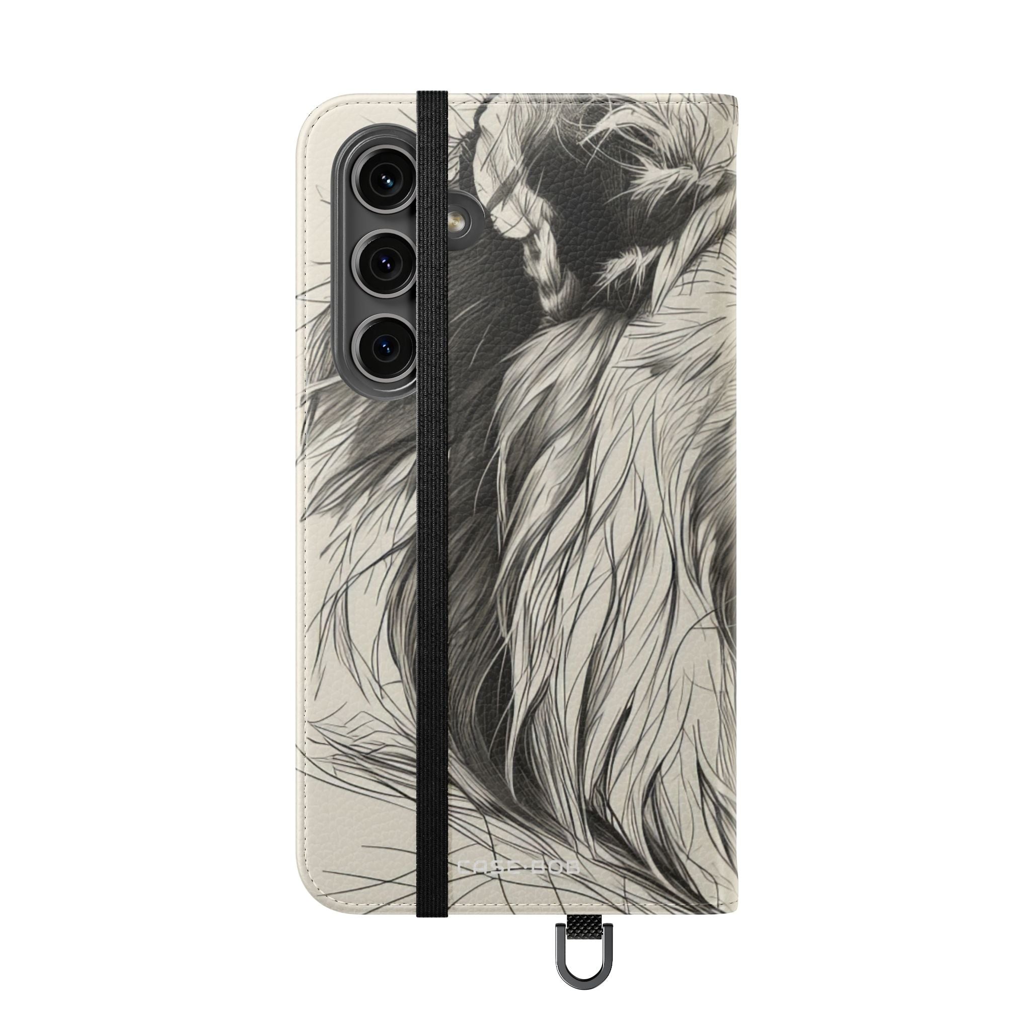 Lion Whisper Gray - Samsung S24 Plus Case - Lompakkokotelo