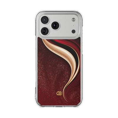 Gilded Crimson Flow · Clear Impact Magnetic Phone Case for iPhone · Red