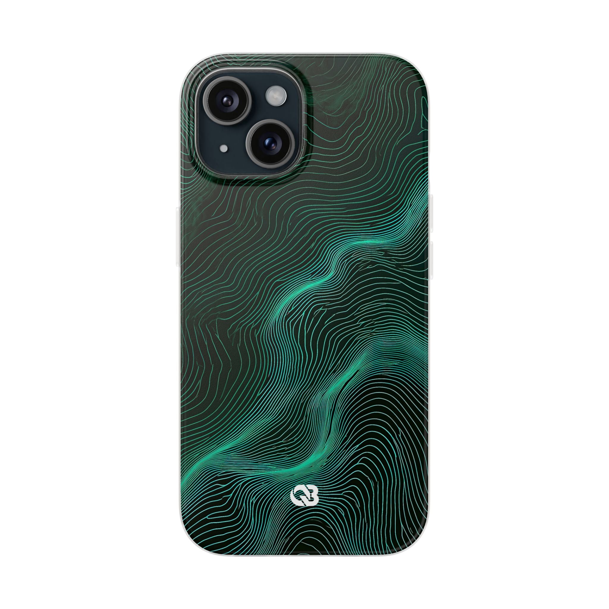 Teal Lite Phone Case for iPhone - Neon Jade Contour