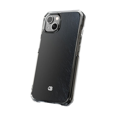 Brushed Obsidian Steel · Clear Impact Magnetic Phone Case for iPhone ·  Black