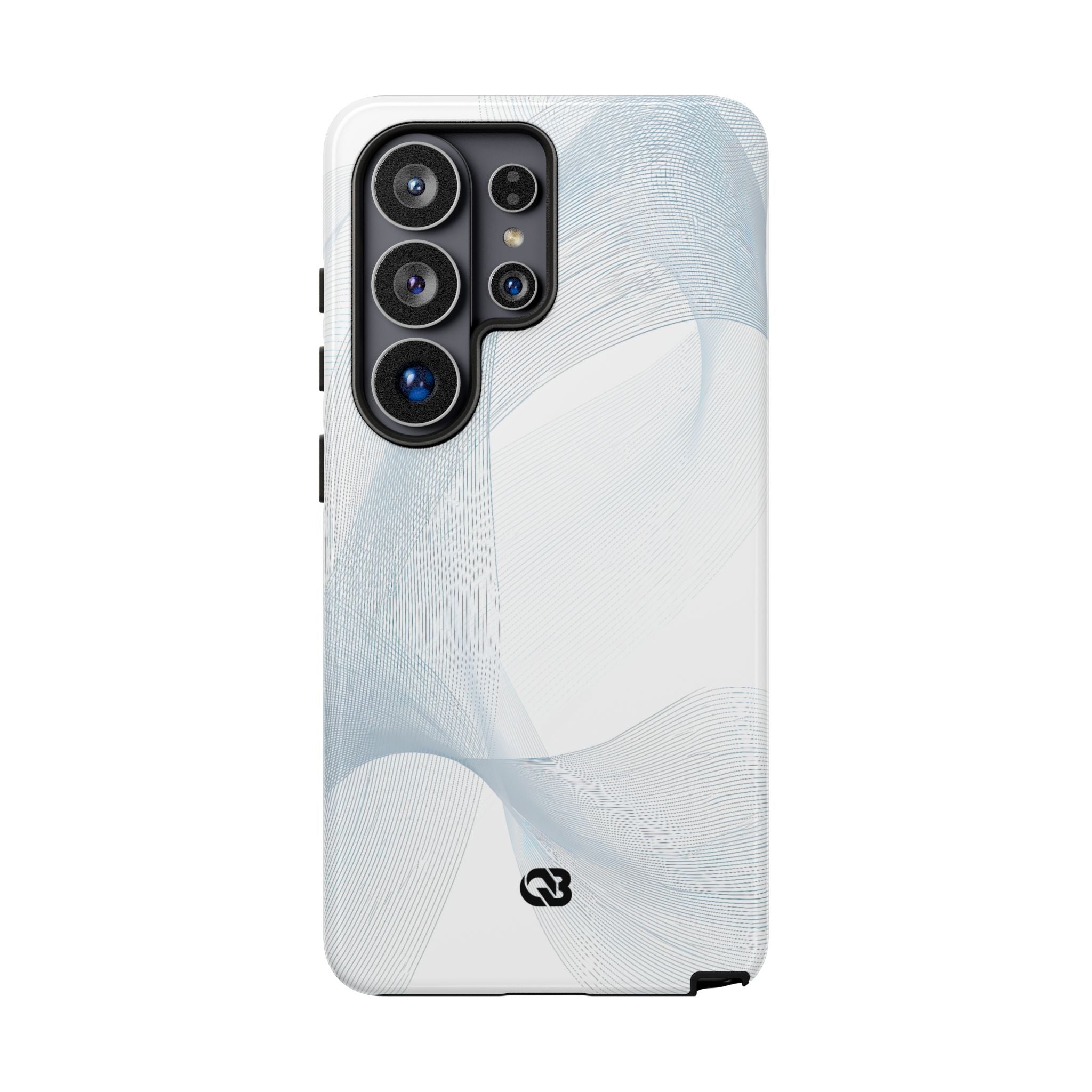 White Tough Phone Case for Samsung - Arctic Line Current