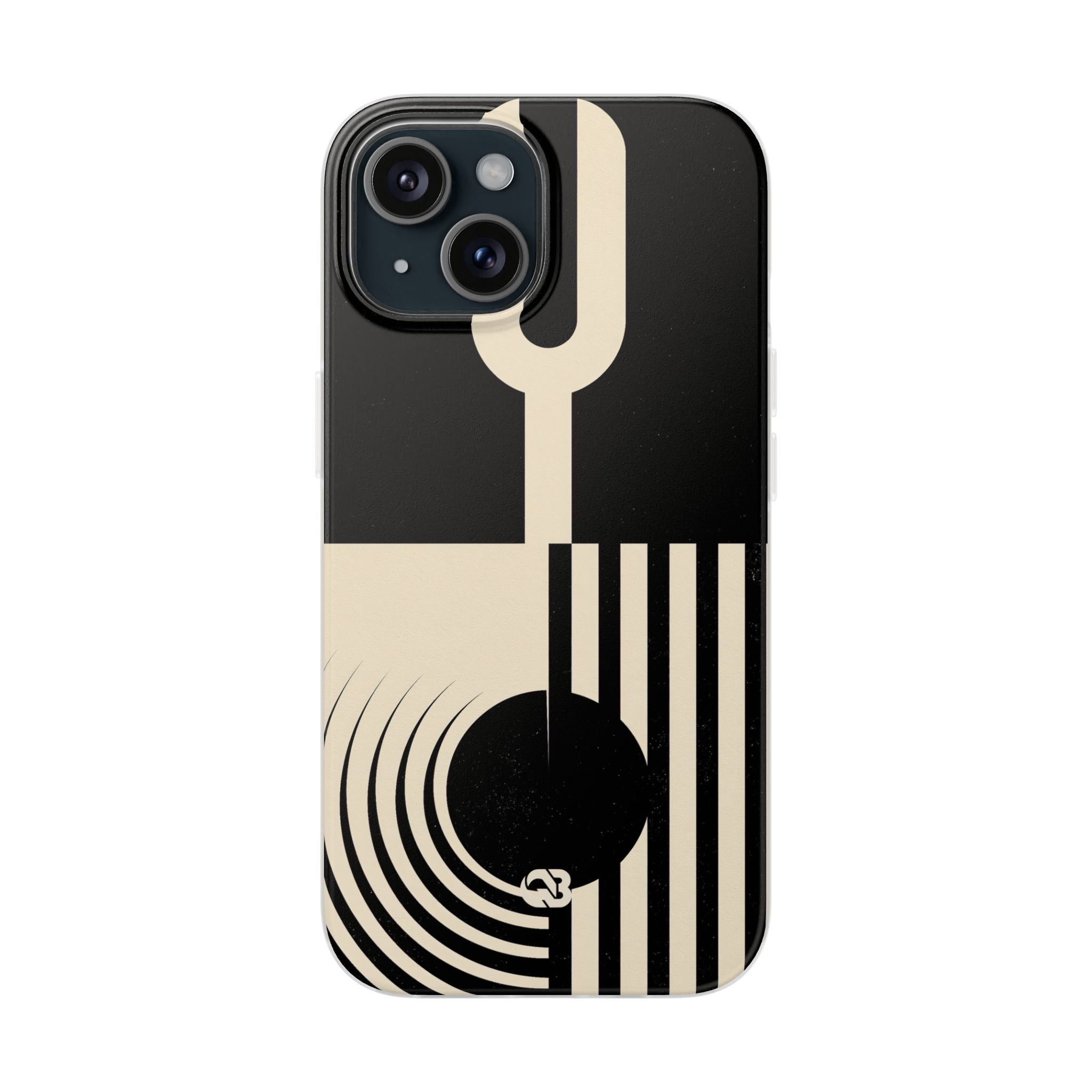 Black Lite Phone Case for iPhone - Ivory Signal Grid