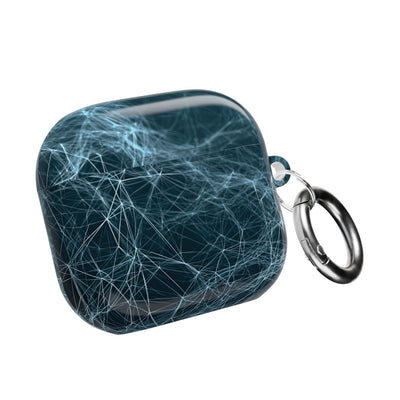 Cyan Lattice Grid · Hard Case for AirPods & AirPods Pro · Teal