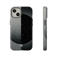 Black Tough Phone Case for iPhone - Lunar Static Orbit