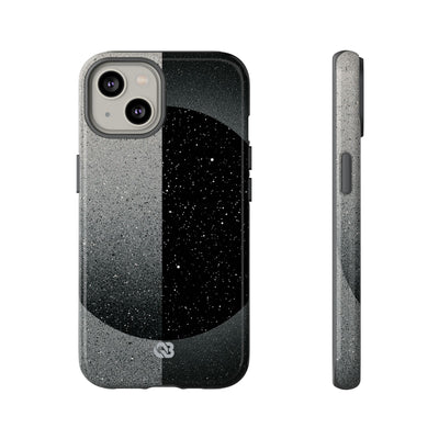 Black Tough Phone Case for iPhone - Lunar Static Orbit