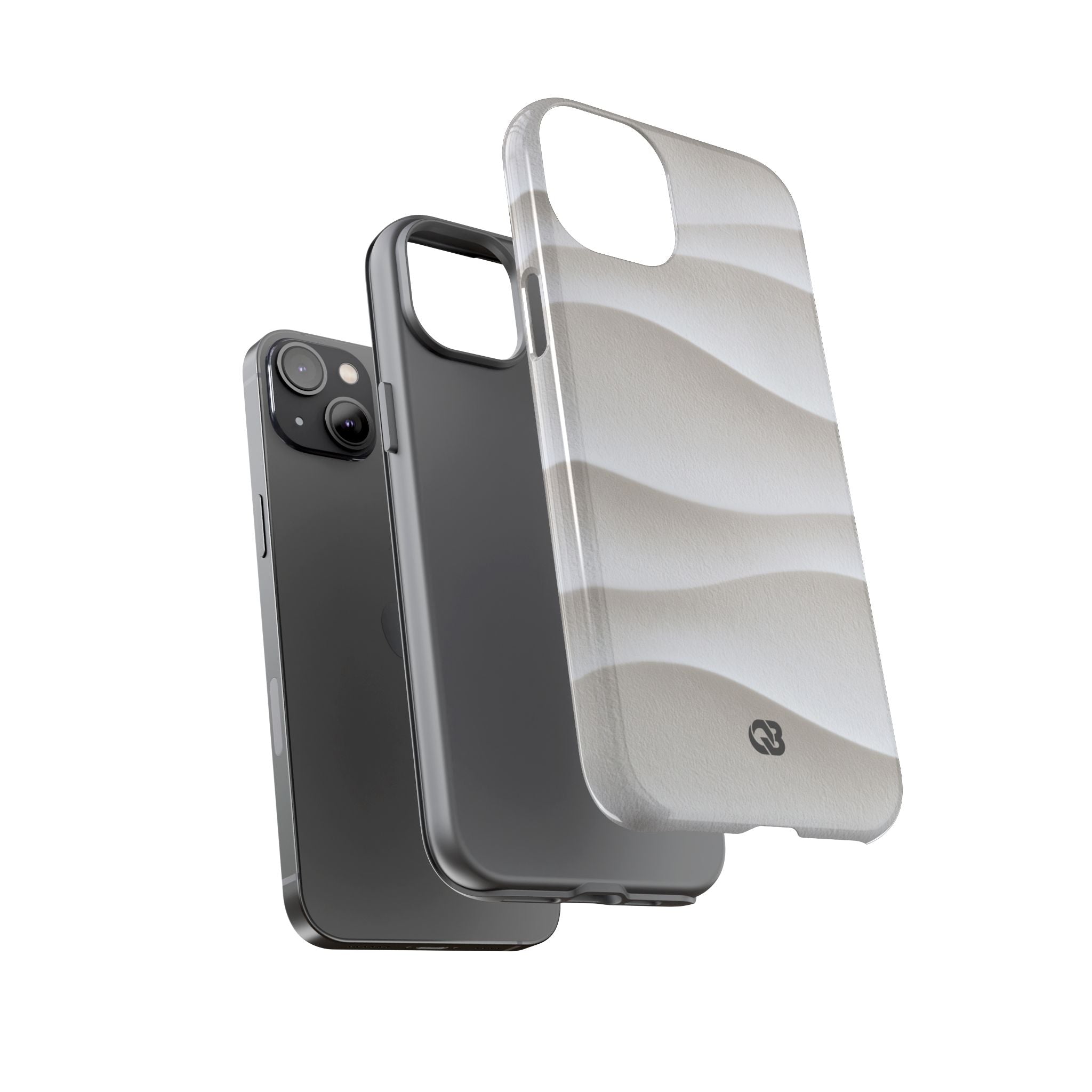 White Tough Phone Case for iPhone - Arctic Flow Ridges