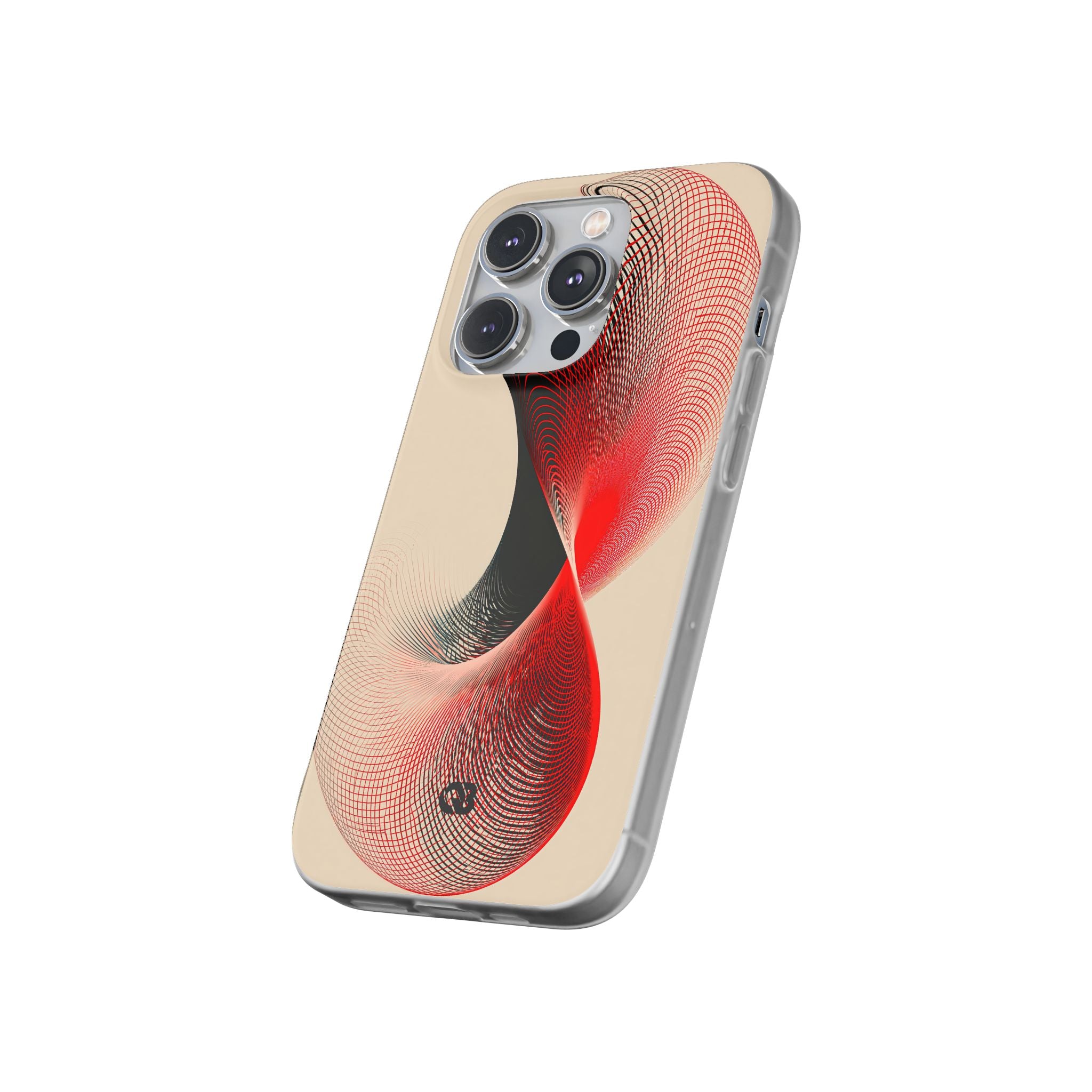 Red Lite Phone Case for iPhone - Scarlet Wireframe Helix