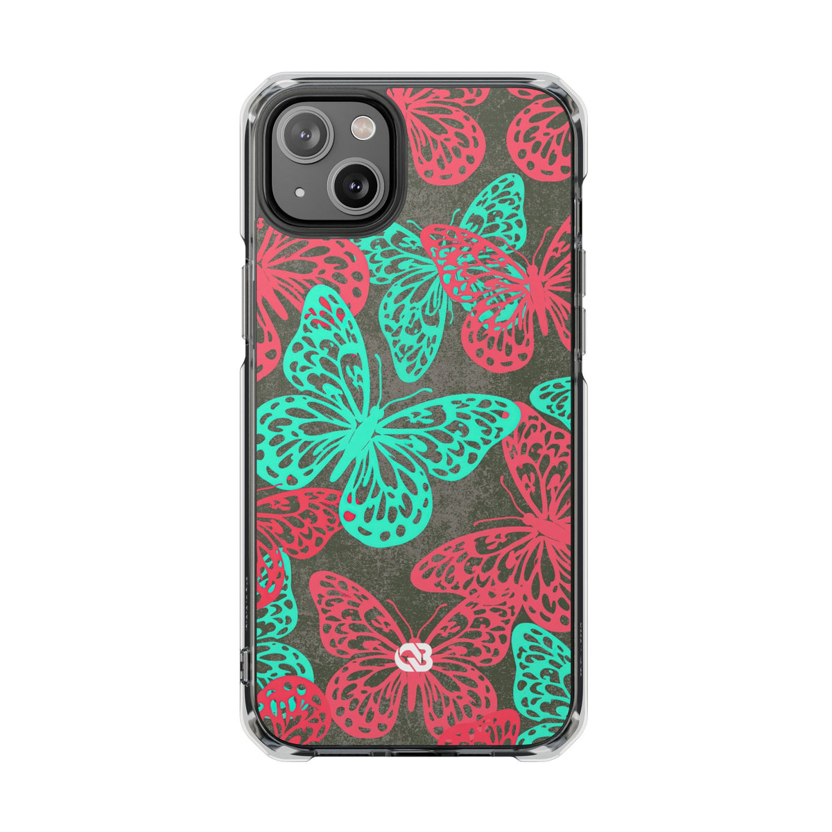Electric Papillon · Clear Impact Magnetic Phone Case for iPhone · Pink