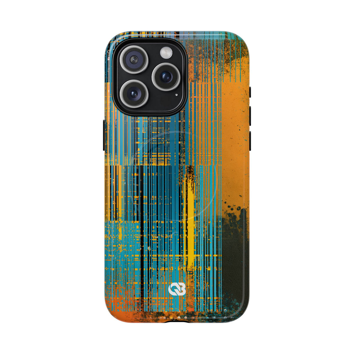 Cyber Glitch Stream · Tough 2.0 Magnetic Phone Case for iPhone · Teal