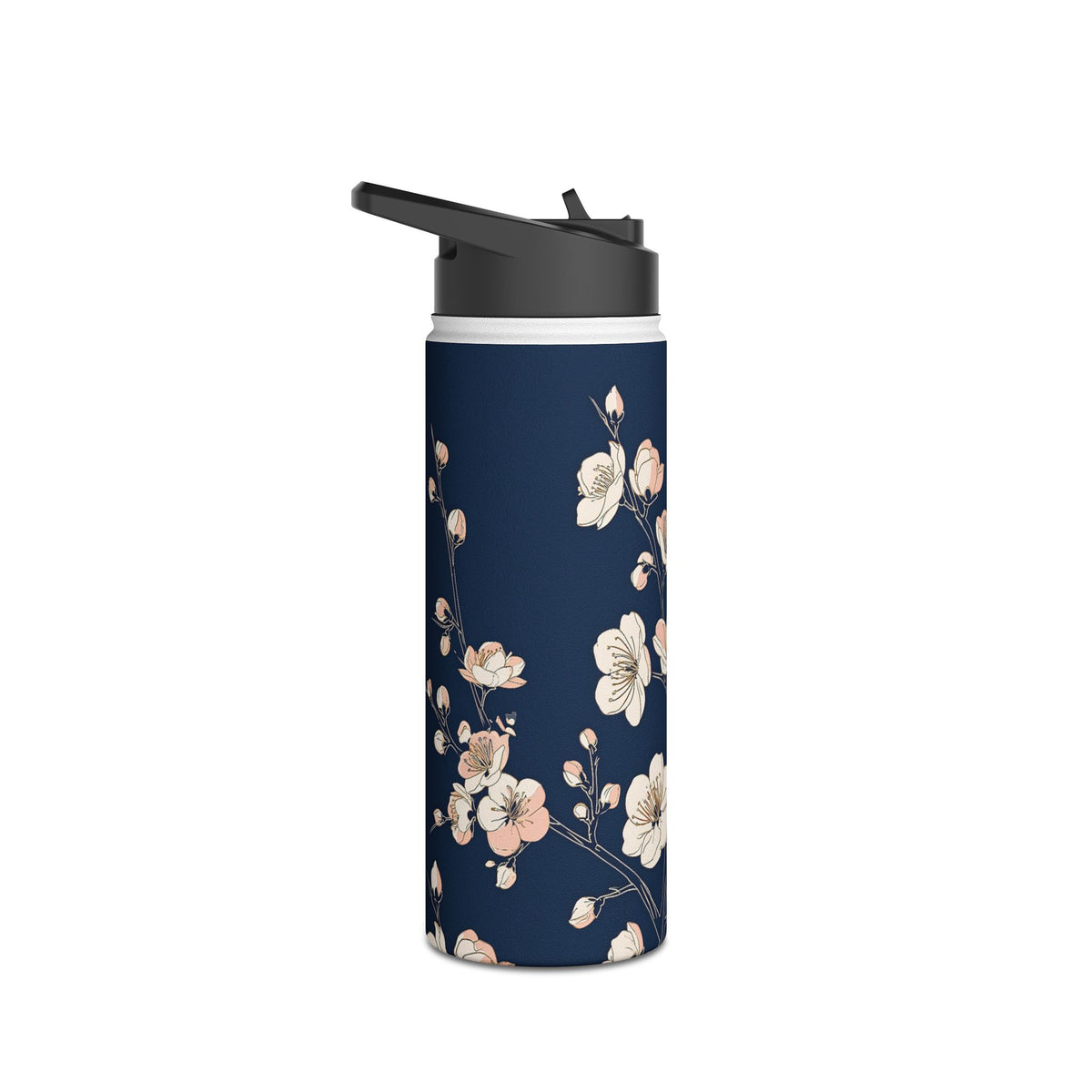 Midnight Plum Blossom · Insulated Water Bottle · Blue