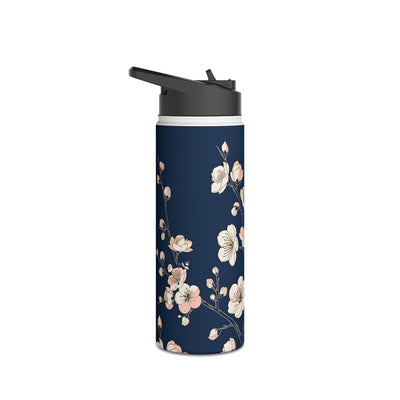 Midnight Plum Blossom · Insulated Water Bottle · Blue