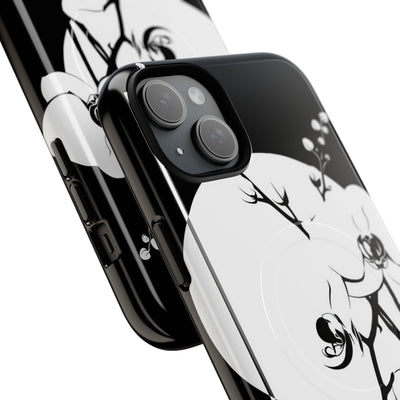 Black Tough 2.0 Magsafe Phone Case for iPhone - Lunar Orchid Grid