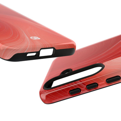 Red Tough Phone Case for Samsung - Crimson Silk Strands