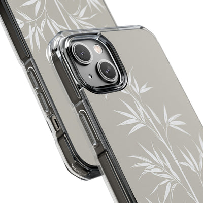 Beige Impact MagSafe Phone Case for iPhone - Sandstone Bamboo Stalks