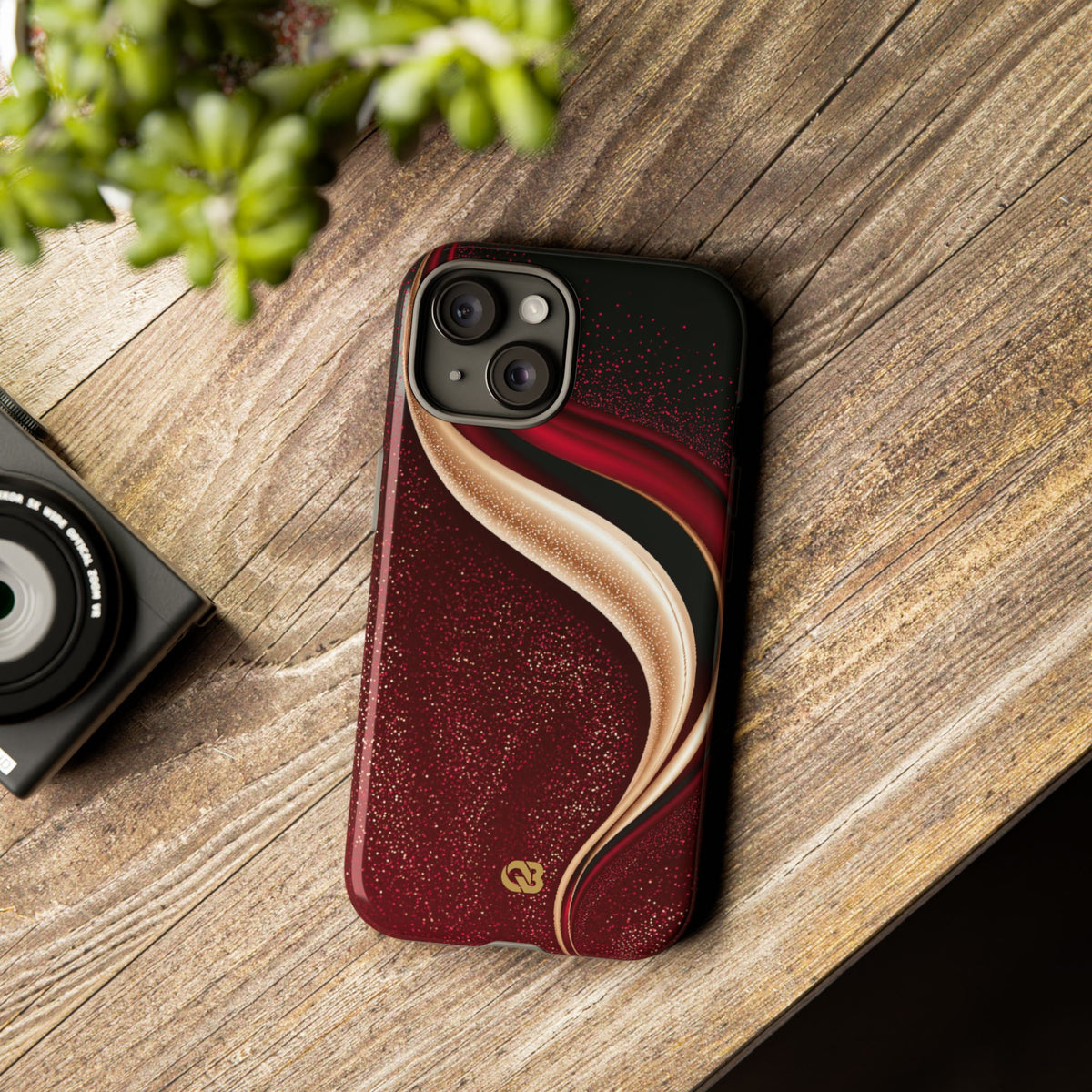 Gilded Crimson Flow · Tough Phone Case for iPhone · Red
