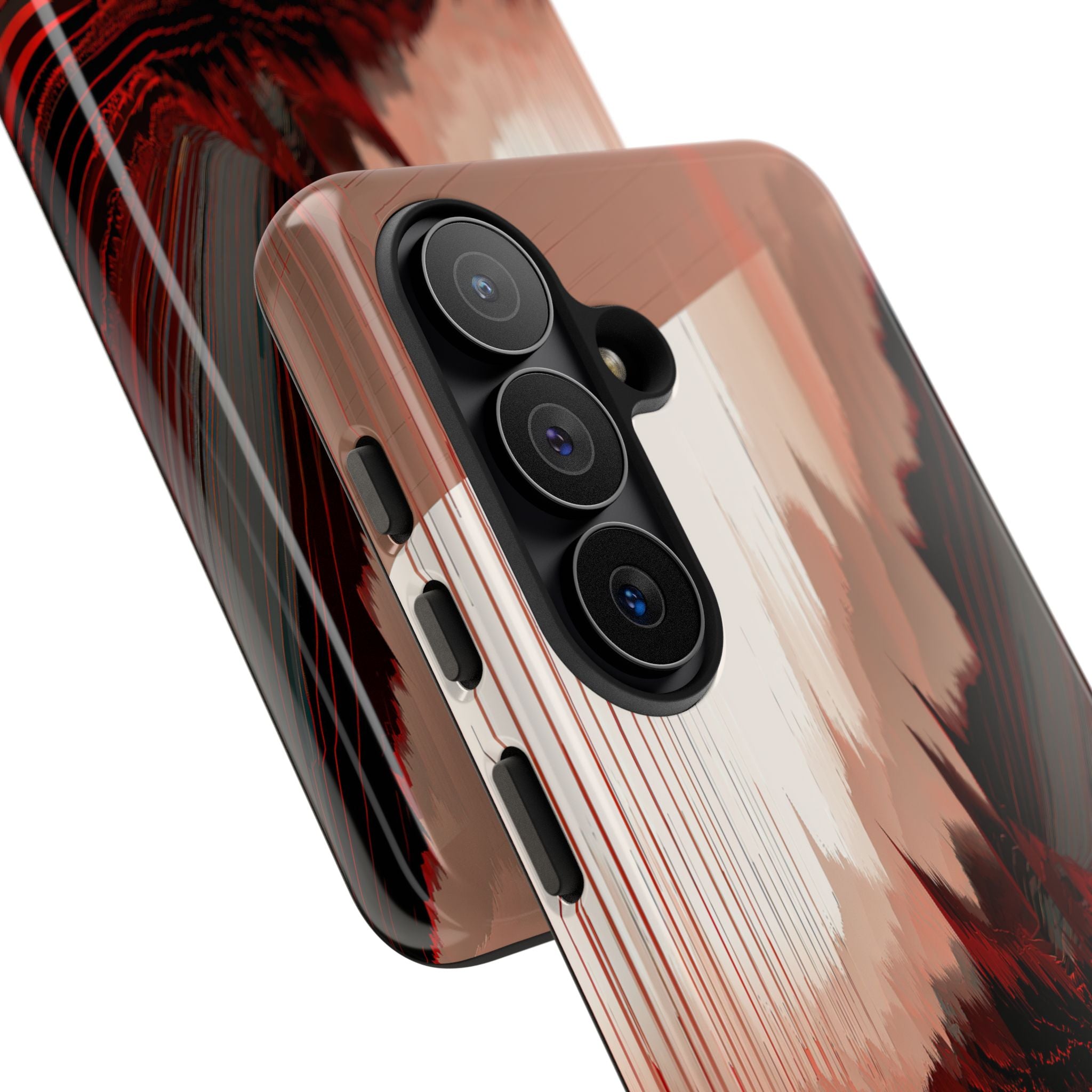 Red Tough Phone Case for Samsung - Crimson Pulse Horizon