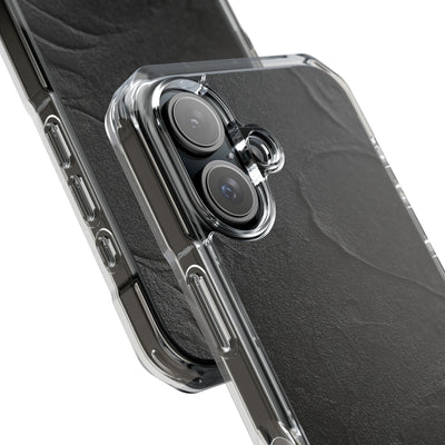 Obsidian Stucco Relief · Clear Impact Magnetic Phone Case for iPhone ·  Black