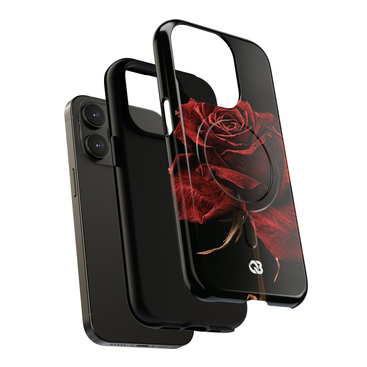 Crimson Noir Rose · Tough 2.0 Magnetic Phone Case for iPhone · Black