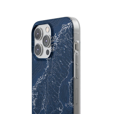 Nordic Contour Chart · Lite Phone Case for iPhone ·  Blue
