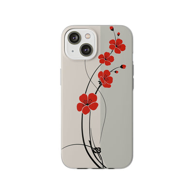Beige Lite Phone Case for iPhone - Scarlet Ink Petals
