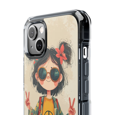 Retro Peace Girl · Impact Hoesje voor iPhone · Magsafe