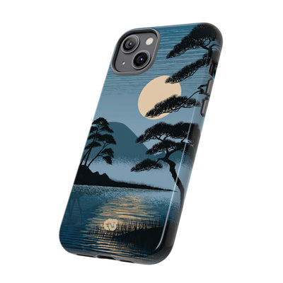 Blue Tough Phone Case for iPhone - Midnight Kyoto Pine