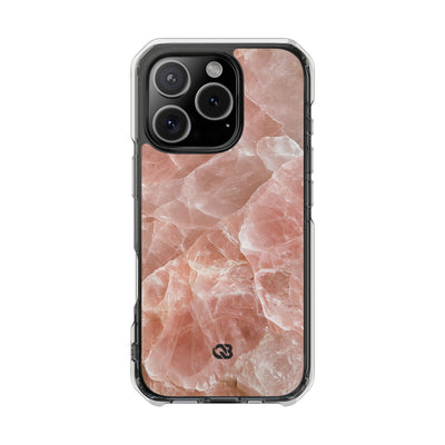 Rose Quartz Facet · Clear Impact Magnetic Phone Case for iPhone · Pink