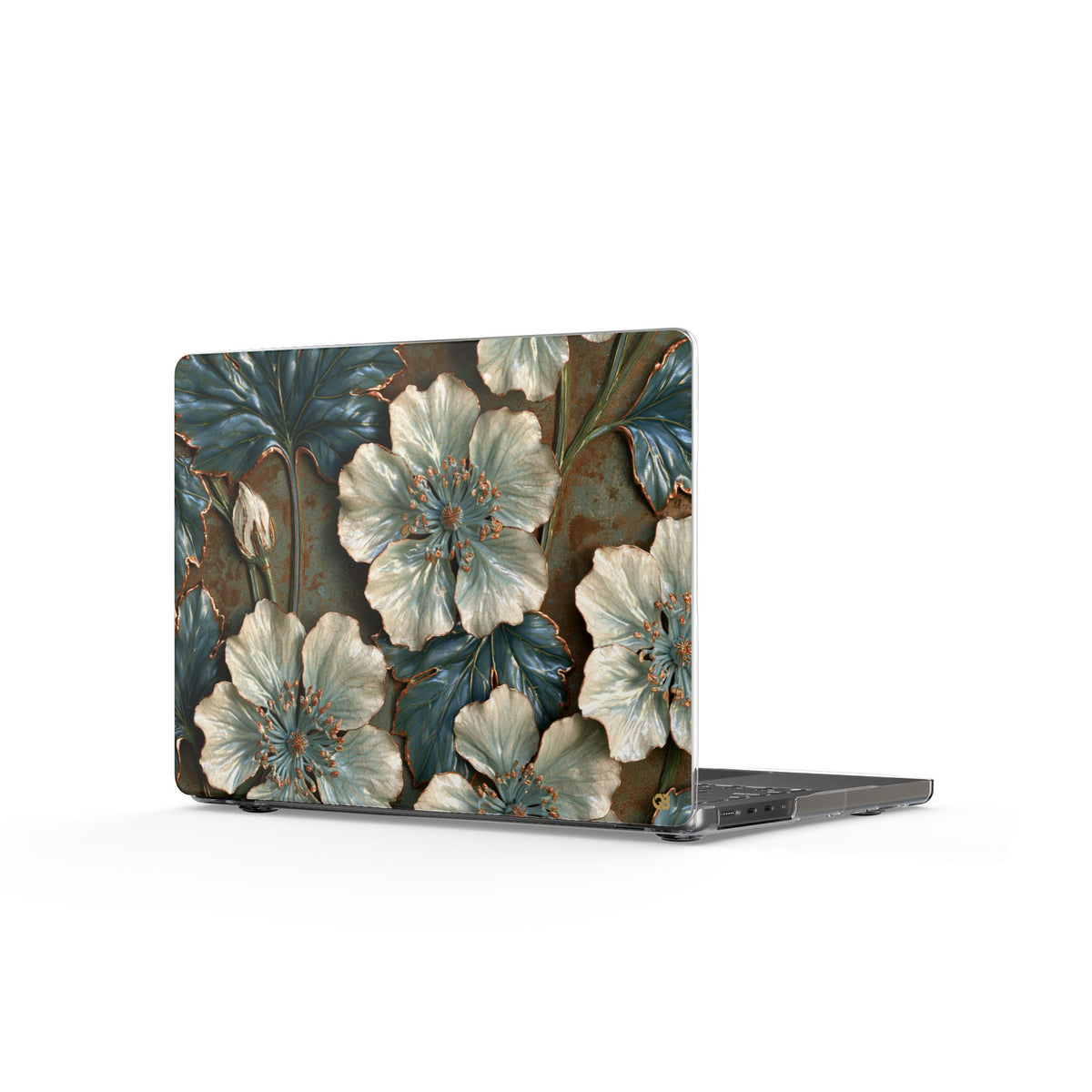 Gilded Blossom Reverie · Clear Hard Case for MacBook · Teal