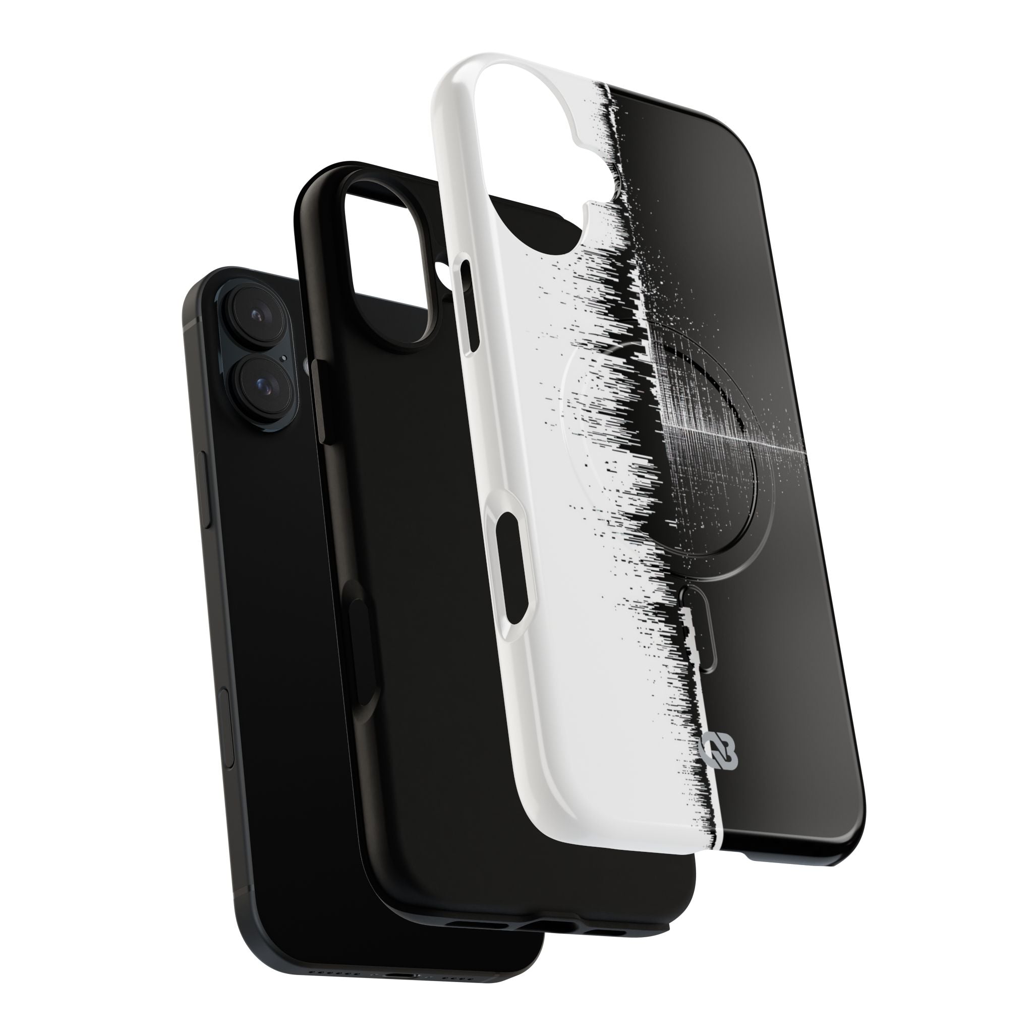 Black Tough 2.0 Magsafe Phone Case for iPhone - Static Signal Split