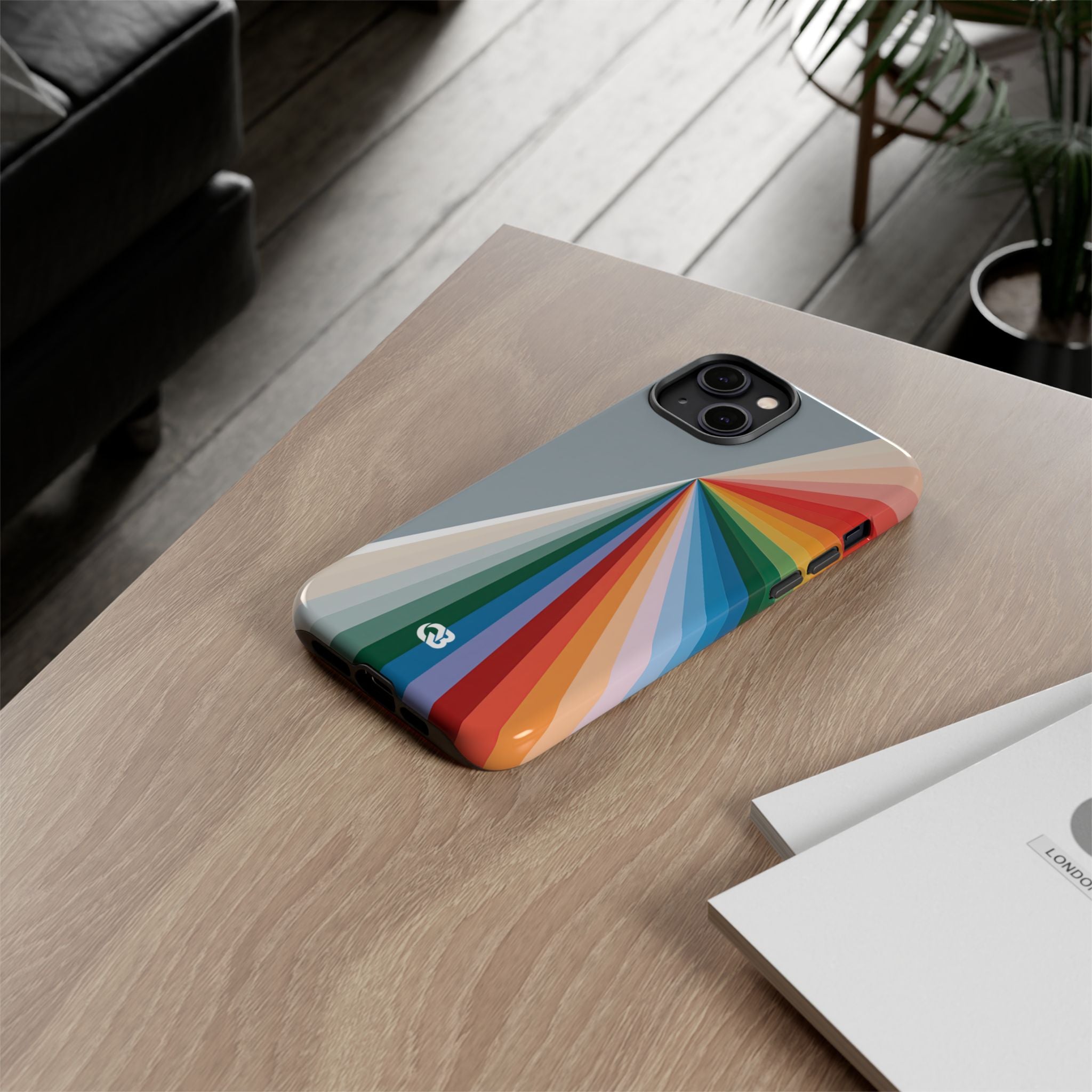 Grey Tough Phone Case for iPhone - Slate Prism Burst