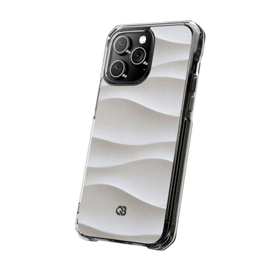 Sculpted Dune Relief · Clear Impact Magnetic Phone Case for iPhone ·  White
