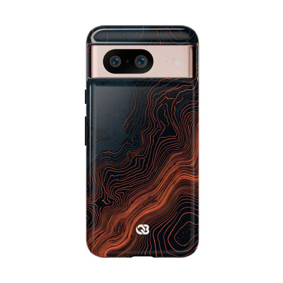 Black Tough Phone Case for Google Pixel - Volcanic Basalt Map