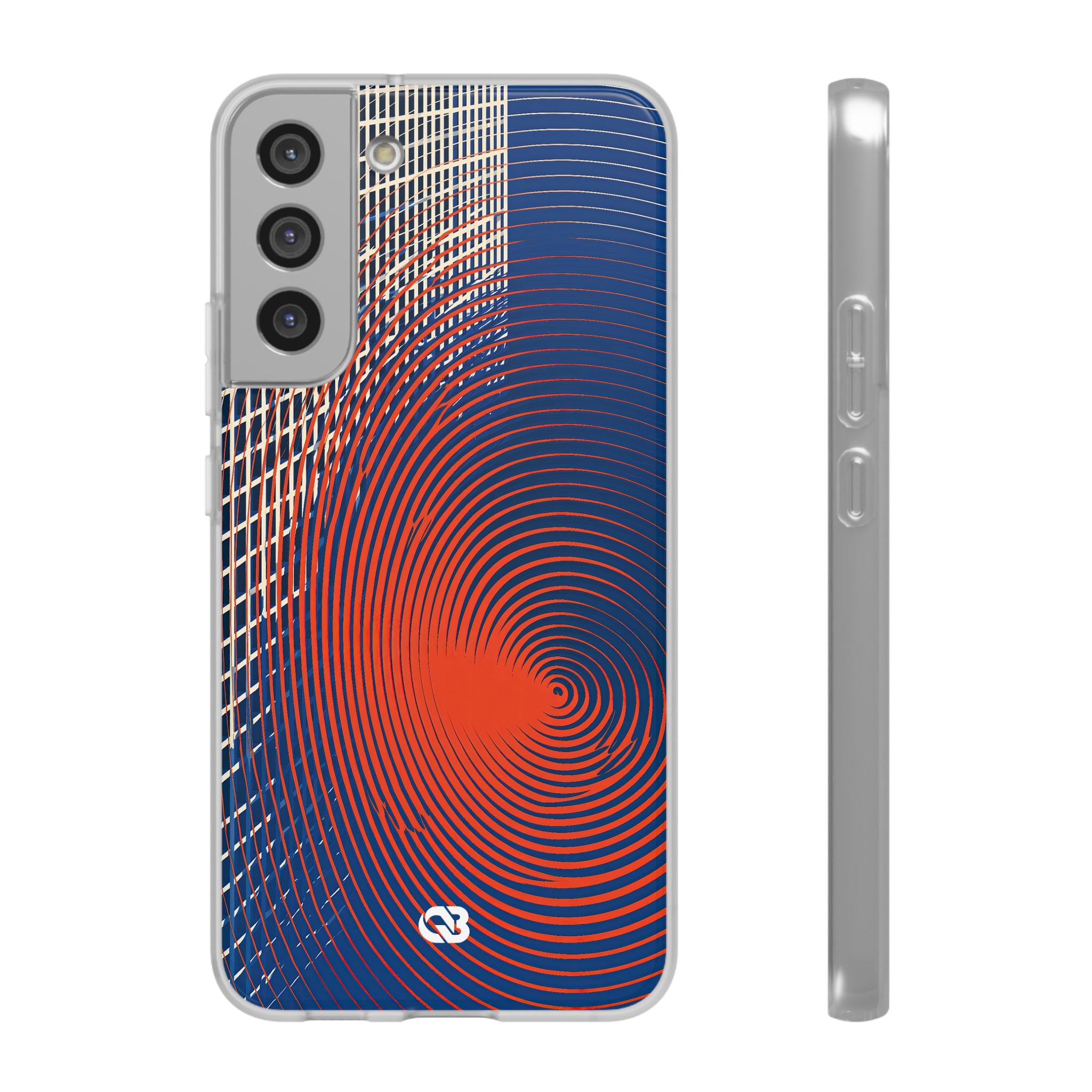 Blue Lite Phone Case for Samsung - Orange Orbit Grid