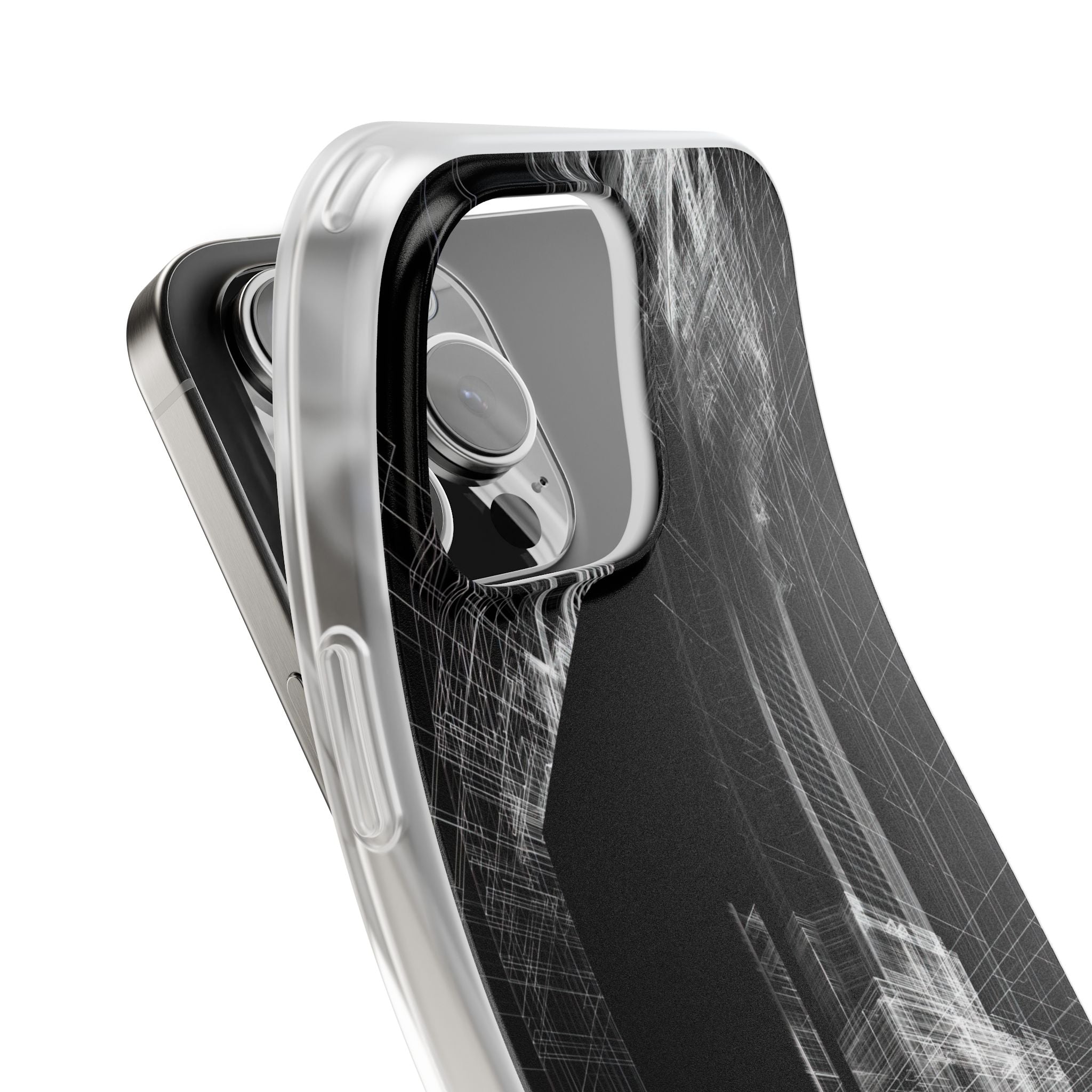 Black Lite Phone Case for iPhone - Ghost Urban Wireframe