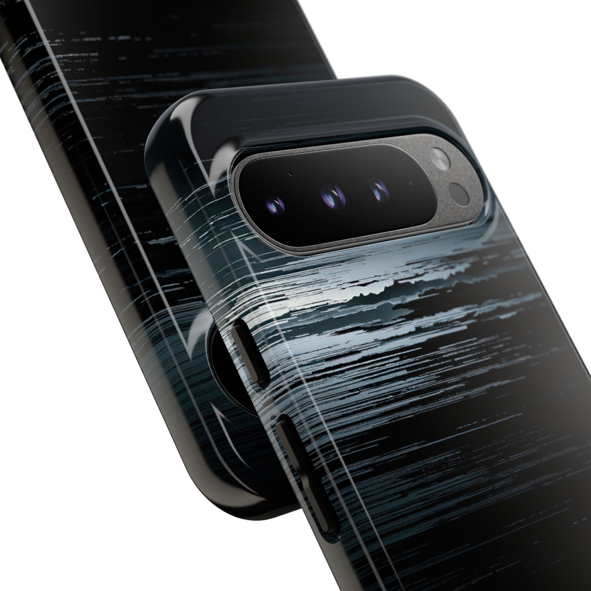 Black Tough Phone Case for Google Pixel - Frozen Signal Glitch