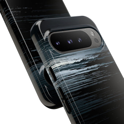 Black Tough Phone Case for Google Pixel - Frozen Signal Glitch